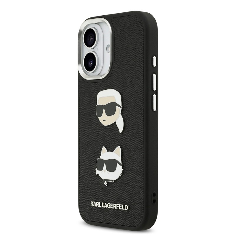 Apple iPhone 17 Case Karl Lagerfeld Original Licensed Metal Logo K&C Heads Pin Cover - 4