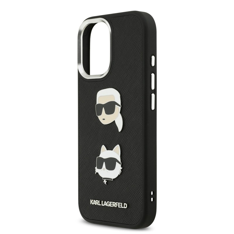 Apple iPhone 17 Case Karl Lagerfeld Original Licensed Metal Logo K&C Heads Pin Cover - 8