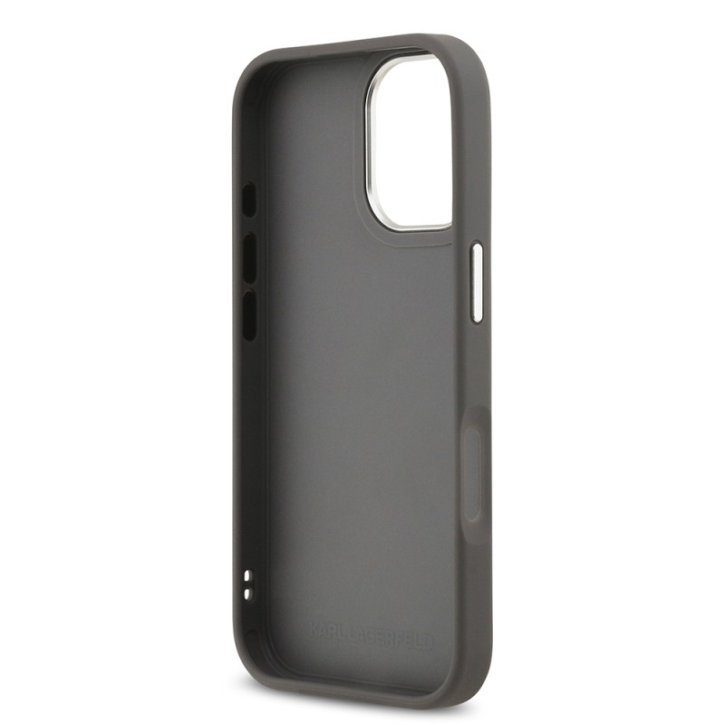 Apple iPhone 17 Case Karl Lagerfeld Original Licensed Metal Logo K&C Heads Pin Cover - 16