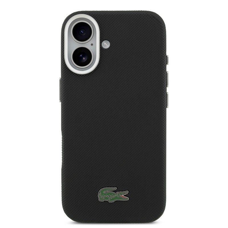 Apple iPhone 17 Case, Lacoste Original Licensed, M-Safe Charging Enabled, PVC Piqué Patterned Back, Iconic Crocodile Weave Logo Cover - 3