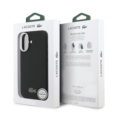 Apple iPhone 17 Case, Lacoste Original Licensed, M-Safe Charging Enabled, PVC Piqué Patterned Back, Iconic Crocodile Weave Logo Cover - 8