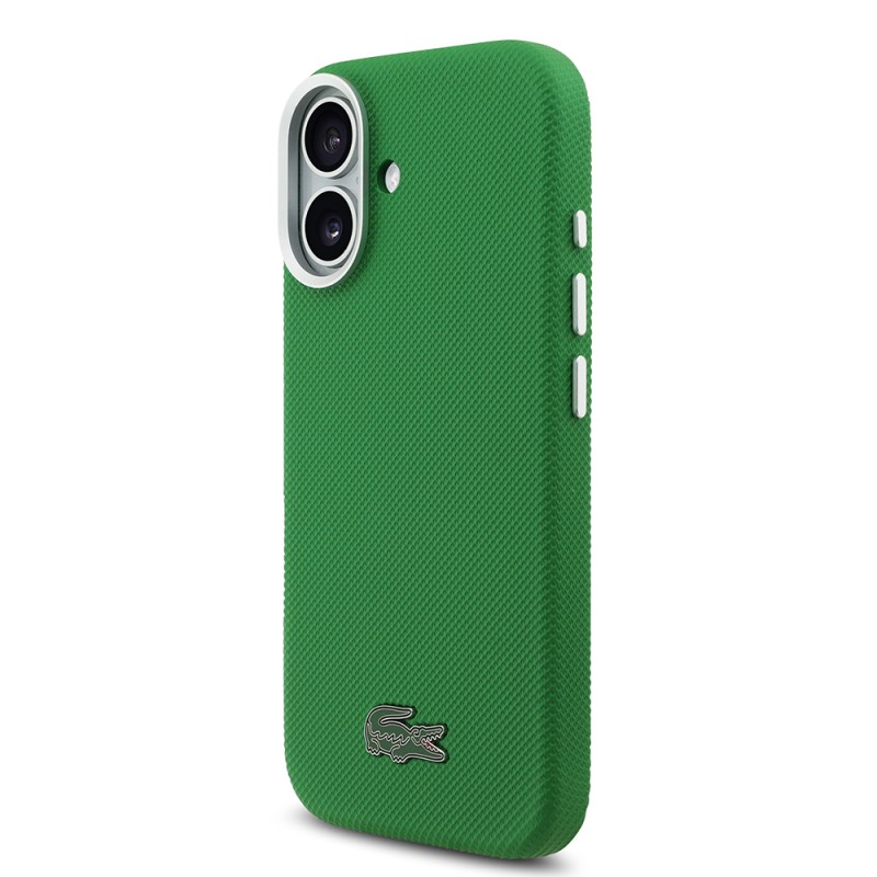 Apple iPhone 17 Case, Lacoste Original Licensed, M-Safe Charging Enabled, PVC Piqué Patterned Back, Iconic Crocodile Weave Logo Cover - 10