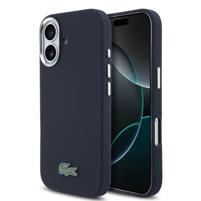 Apple iPhone 17 Case, Lacoste Original Licensed, M-Safe Charging Enabled, PVC Piqué Patterned Back, Iconic Crocodile Weave Logo Cover - 17