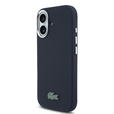 Apple iPhone 17 Case, Lacoste Original Licensed, M-Safe Charging Enabled, PVC Piqué Patterned Back, Iconic Crocodile Weave Logo Cover - 18