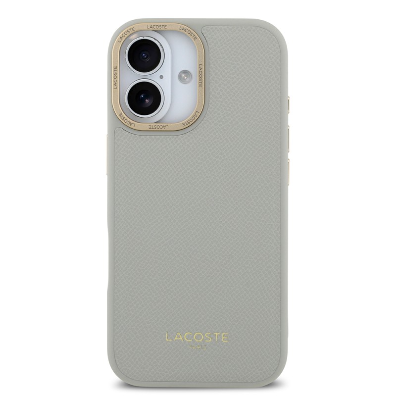 Apple iPhone 17 Case Lacoste Original Licensed M-Safe Charging Feature Champs Elysees PU Leather Design Cover - 10