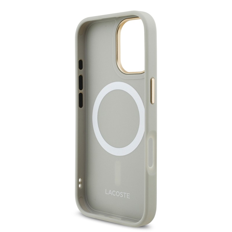 Apple iPhone 17 Case Lacoste Original Licensed M-Safe Charging Feature Champs Elysees PU Leather Design Cover - 22