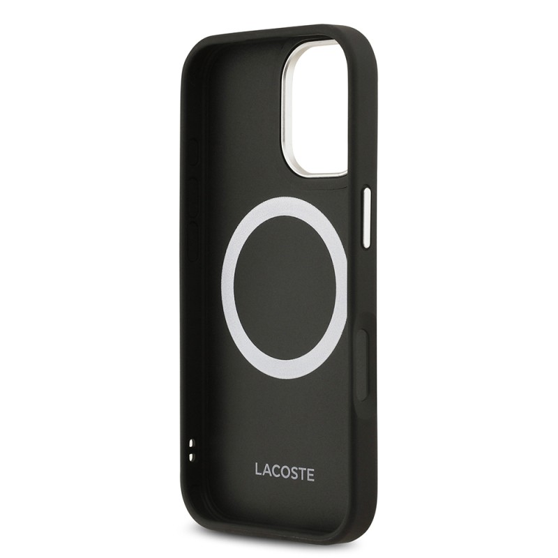 Apple iPhone 17 Case Lacoste Original Licensed M-Safe Charging Feature Champs Elysees PU Leather Design Cover - 21