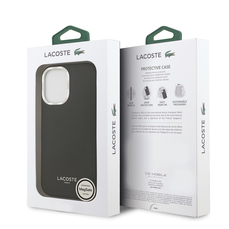 Apple iPhone 17 Case Lacoste Original Licensed M-Safe Charging Feature Champs Elysees PU Leather Design Cover - 24