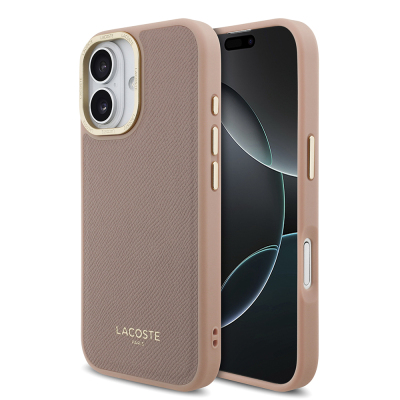 Apple iPhone 17 Case Lacoste Original Licensed M-Safe Charging Feature Champs Elysees PU Leather Design Cover - Lacoste