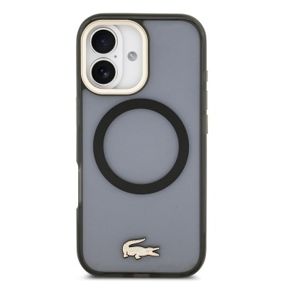 Apple iPhone 17 Case Lacoste Original Licensed M-Safe Charging Feature Gold Crocodile Logo Frosted Cover - 13