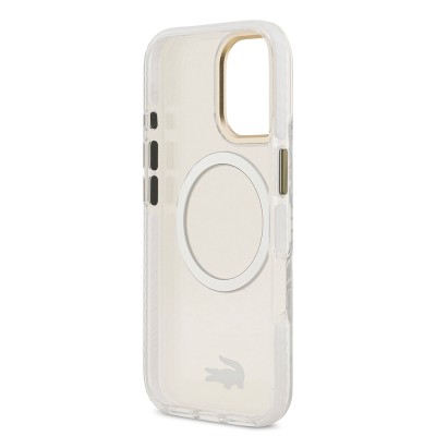 Apple iPhone 17 Case Lacoste Original Licensed M-Safe Charging Feature Gold Crocodile Logo Frosted Cover - 24