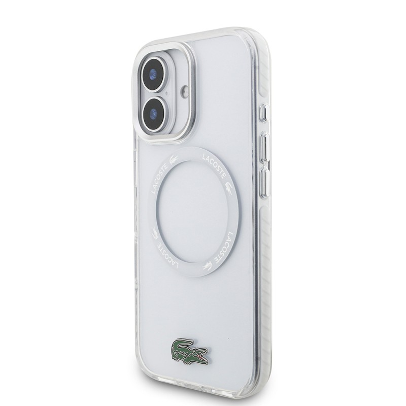Apple iPhone 17 Case Lacoste Original Licensed M-Safe Charging Feature Iconic Crocodile Logo Frosted Cover - 5