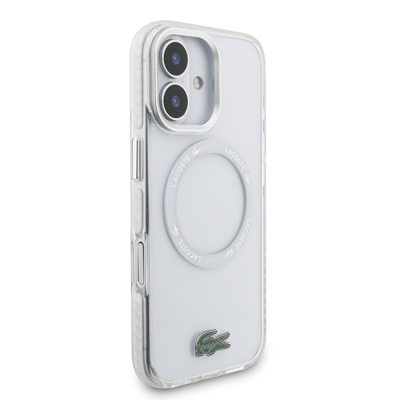 Apple iPhone 17 Case Lacoste Original Licensed M-Safe Charging Feature Iconic Crocodile Logo Frosted Cover - 7