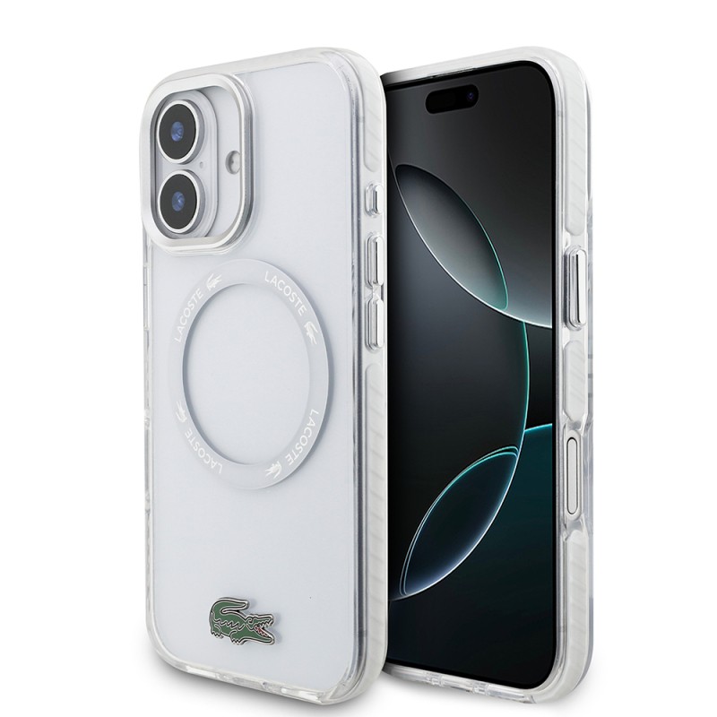 Apple iPhone 17 Case Lacoste Original Licensed M-Safe Charging Feature Iconic Crocodile Logo Frosted Cover - 2
