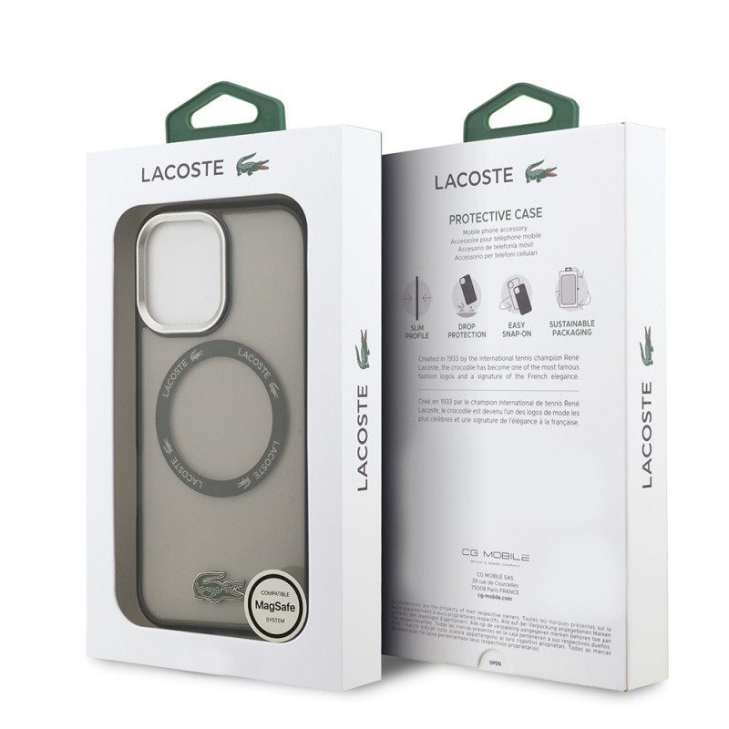 Apple iPhone 17 Case Lacoste Original Licensed M-Safe Charging Feature Iconic Crocodile Logo Frosted Cover - 25
