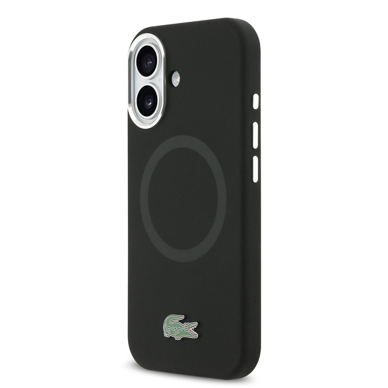 Apple iPhone 17 Case Lacoste Original Licensed M-Safe Charging Feature Iconic Logo Metal Camera Frame Silicone Cover - 3