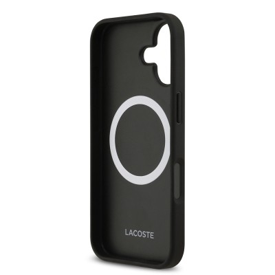 Apple iPhone 17 Case Lacoste Original Licensed M-Safe Charging Feature PU Leather Design Metal Logo Cover - 9