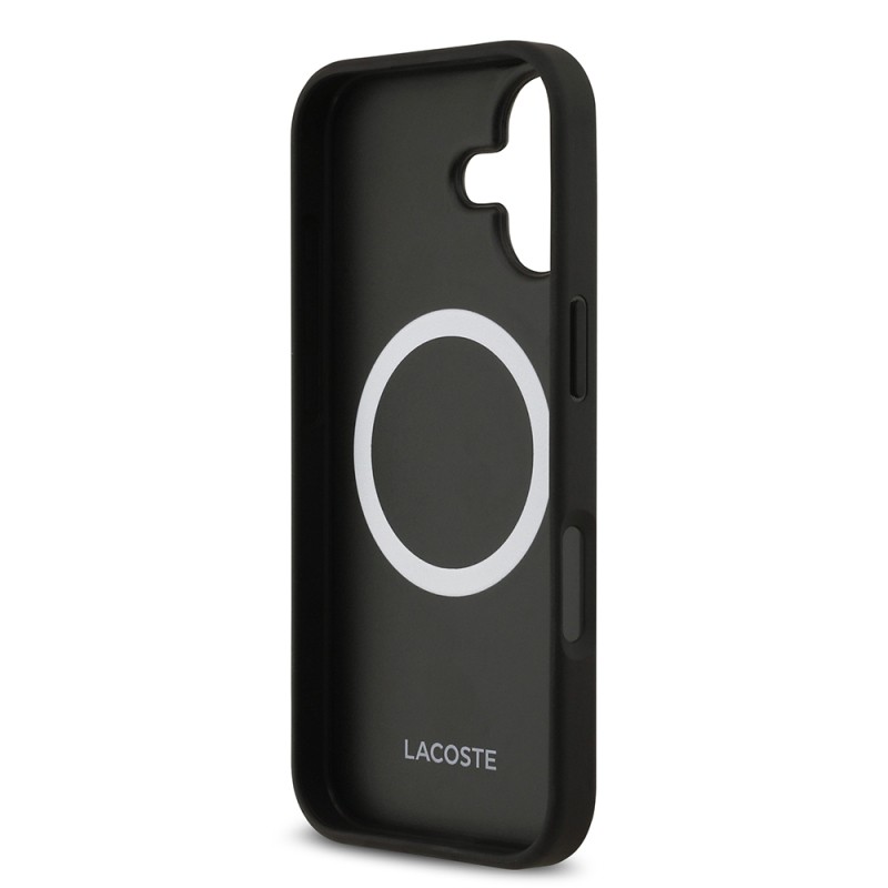 Apple iPhone 17 Case Lacoste Original Licensed M-Safe Charging Feature PU Leather Design Metal Logo Cover - 9