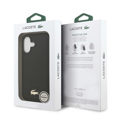 Apple iPhone 17 Case Lacoste Original Licensed M-Safe Charging Feature PU Leather Design Metal Logo Cover - 10