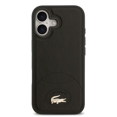 Apple iPhone 17 Case Lacoste Original Licensed M-Safe Charging Feature PU Leather Design Metal Logo Cover - 7