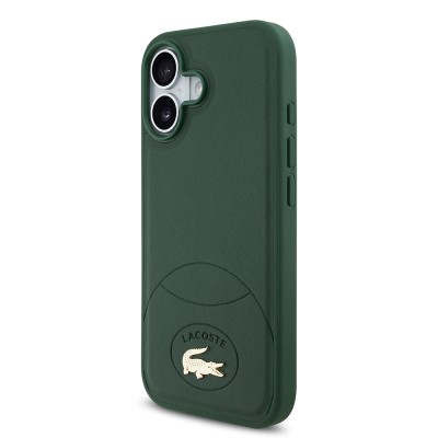 Apple iPhone 17 Case Lacoste Original Licensed M-Safe Charging Feature PU Leather Design Metal Logo Cover - 11