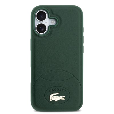 Apple iPhone 17 Case Lacoste Original Licensed M-Safe Charging Feature PU Leather Design Metal Logo Cover - 12