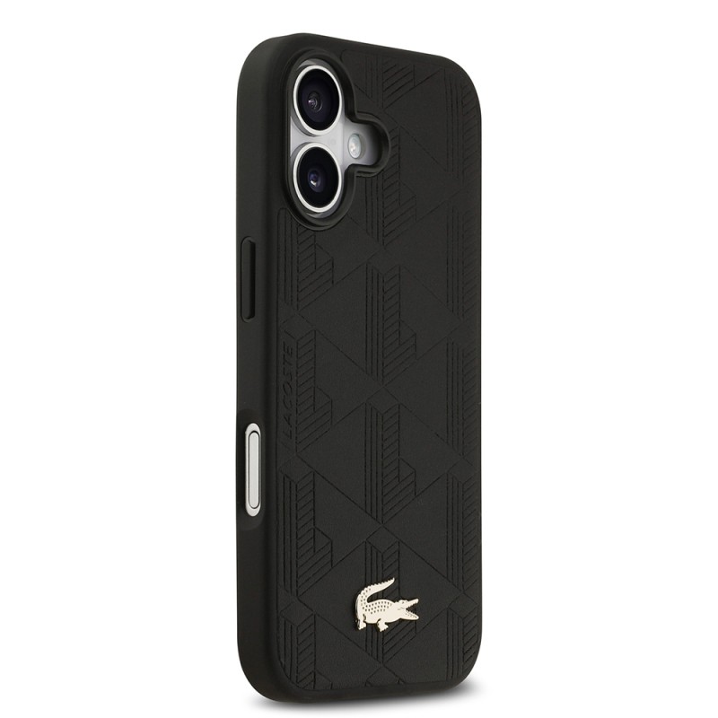 Apple iPhone 17 Case Lacoste Original Licensed M-Safe Charging Feature PU Leather Design Mixed Monogram Pattern Cover - 5
