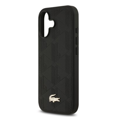 Apple iPhone 17 Case Lacoste Original Licensed M-Safe Charging Feature PU Leather Design Mixed Monogram Pattern Cover - 8