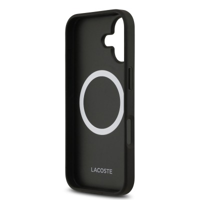 Apple iPhone 17 Case Lacoste Original Licensed M-Safe Charging Feature PU Leather Design Mixed Monogram Pattern Cover - 9