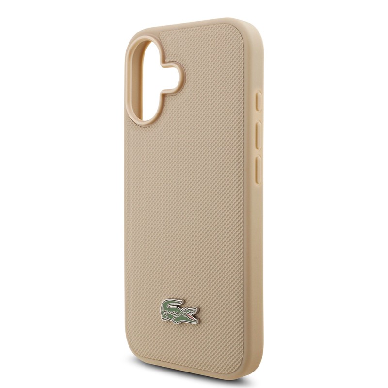 Apple iPhone 17 Case Lacoste Original Licensed M-Safe Charging Feature PU Pique Pattern Metal Logo Card Holder Cover - 9
