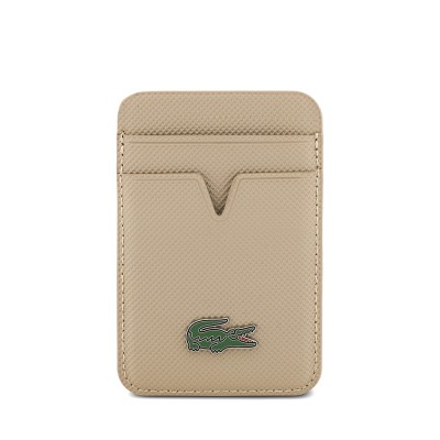 Apple iPhone 17 Case Lacoste Original Licensed M-Safe Charging Feature PU Pique Pattern Metal Logo Card Holder Cover - 12