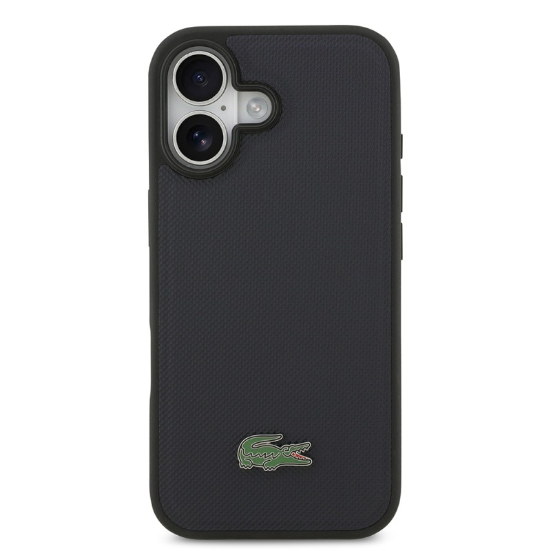 Apple iPhone 17 Case Lacoste Original Licensed M-Safe Charging Feature PU Pique Pattern Metal Logo Card Holder Cover - 15