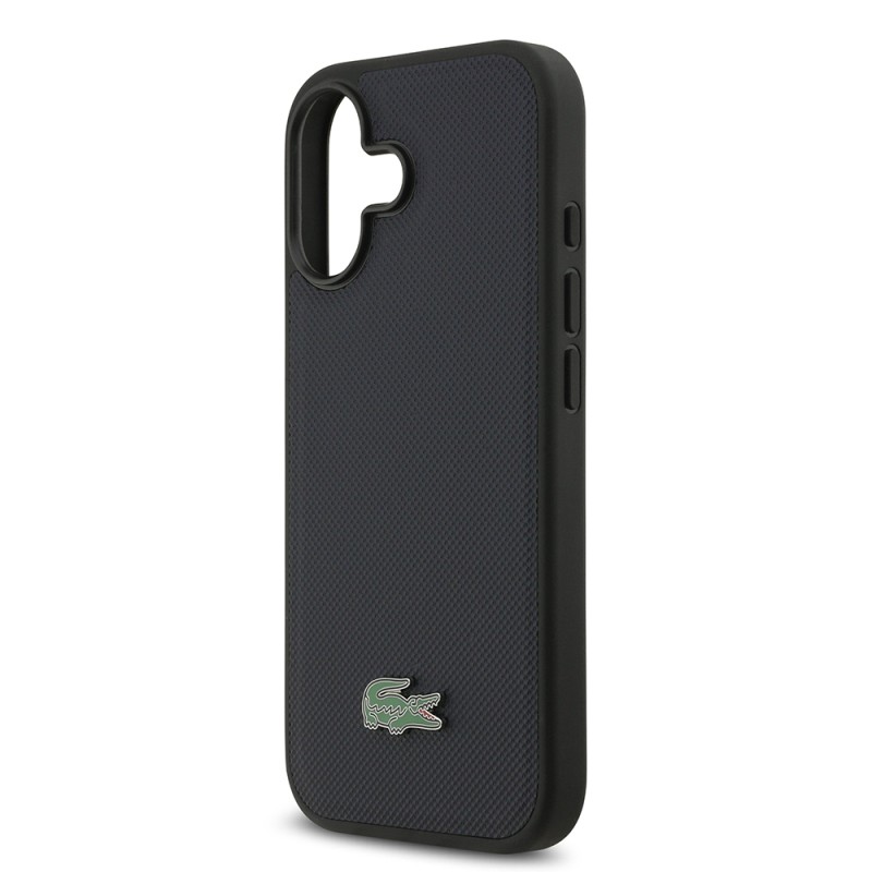 Apple iPhone 17 Case Lacoste Original Licensed M-Safe Charging Feature PU Pique Pattern Metal Logo Card Holder Cover - 18