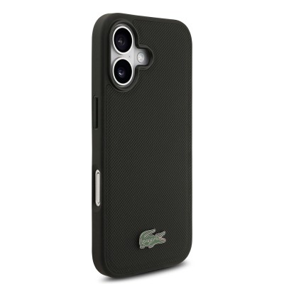 Apple iPhone 17 Case Lacoste Original Licensed M-Safe Charging Feature PU Pique Pattern Metal Logo Card Holder Cover - 34