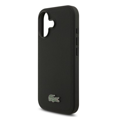 Apple iPhone 17 Case Lacoste Original Licensed M-Safe Charging Feature PU Pique Pattern Metal Logo Card Holder Cover - 36
