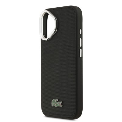Apple iPhone 17 Case Lacoste Original Licensed M-safe Charging Feature PU Pique Pattern Stand Metal Logo Cover - 9