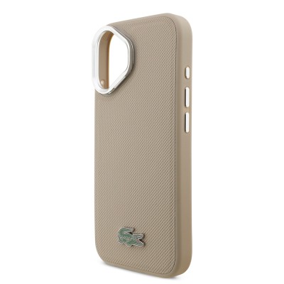 Apple iPhone 17 Case Lacoste Original Licensed M-safe Charging Feature PU Pique Pattern Stand Metal Logo Cover - 16