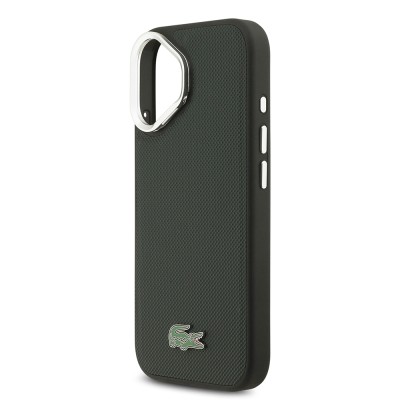Apple iPhone 17 Case Lacoste Original Licensed M-safe Charging Feature PU Pique Pattern Stand Metal Logo Cover - 23