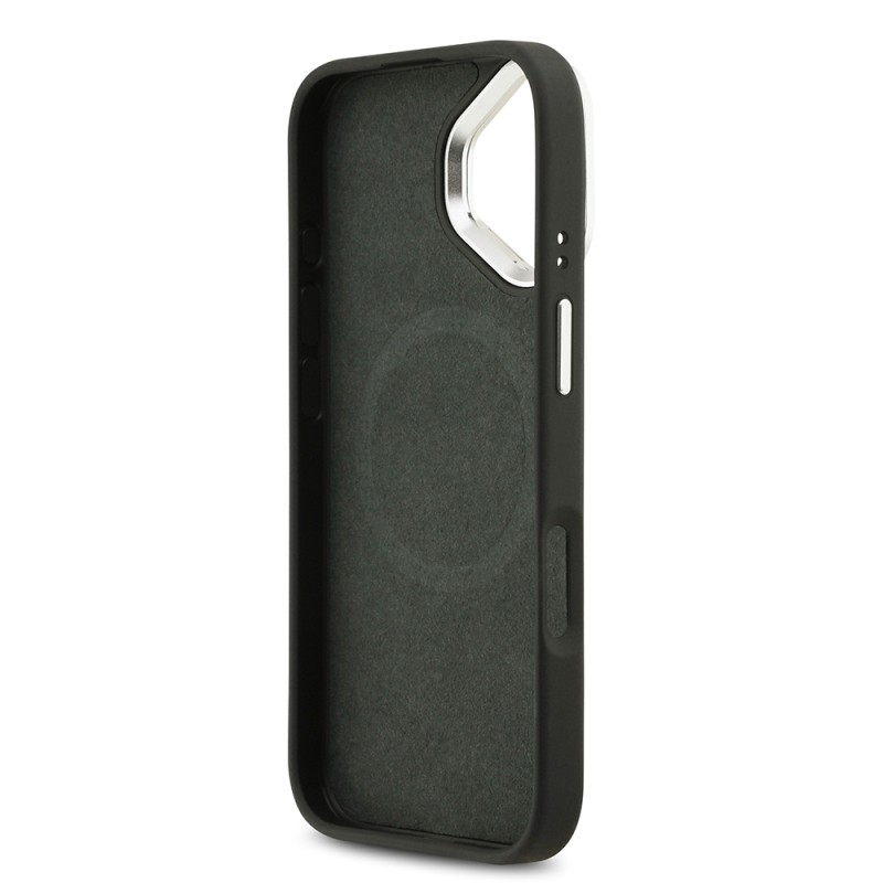 Apple iPhone 17 Case Lacoste Original Licensed M-safe Charging Feature PU Pique Pattern Stand Metal Logo Cover - 24