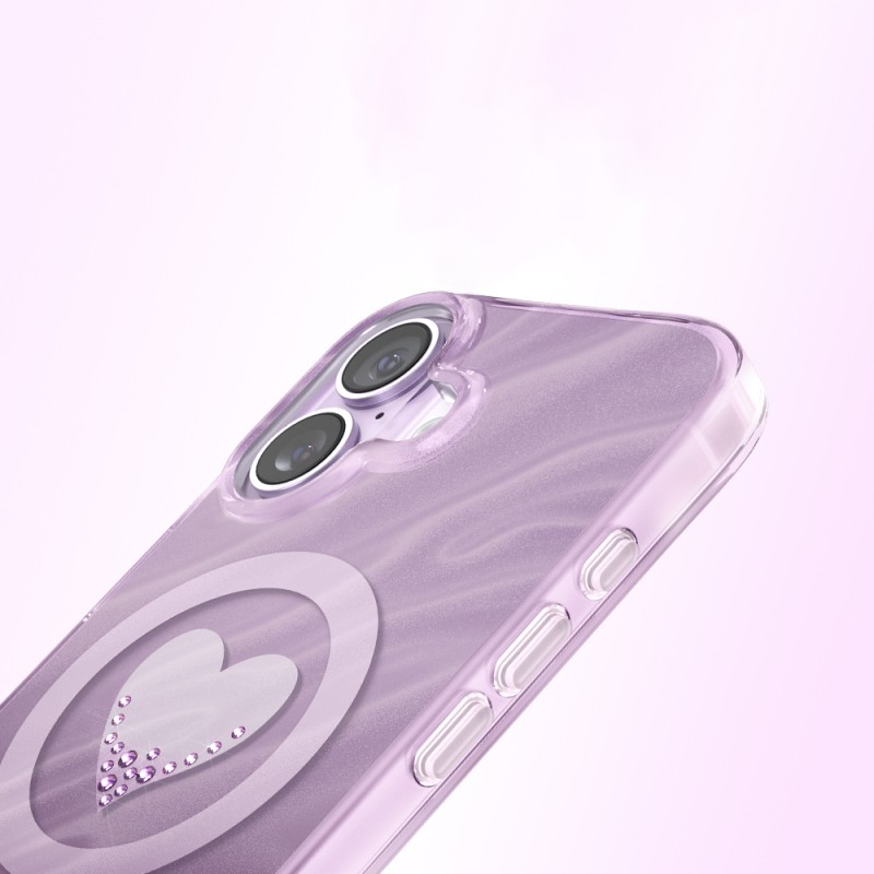 Apple iPhone 17 Case M-Safe Charging Feature Original Swarovski Crystal Embellished Zore Paris Rovix Hard PC Cover - 6