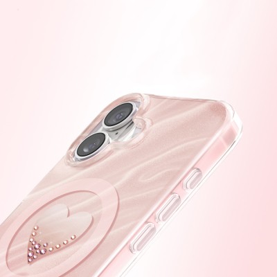 Apple iPhone 17 Case M-Safe Charging Feature Original Swarovski Crystal Embellished Zore Paris Rovix Hard PC Cover - 14