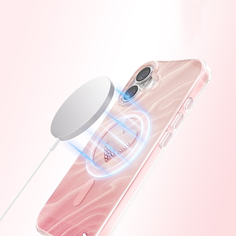 Apple iPhone 17 Case M-Safe Charging Feature Original Swarovski Crystal Embellished Zore Paris Rovix Hard PC Cover - 15