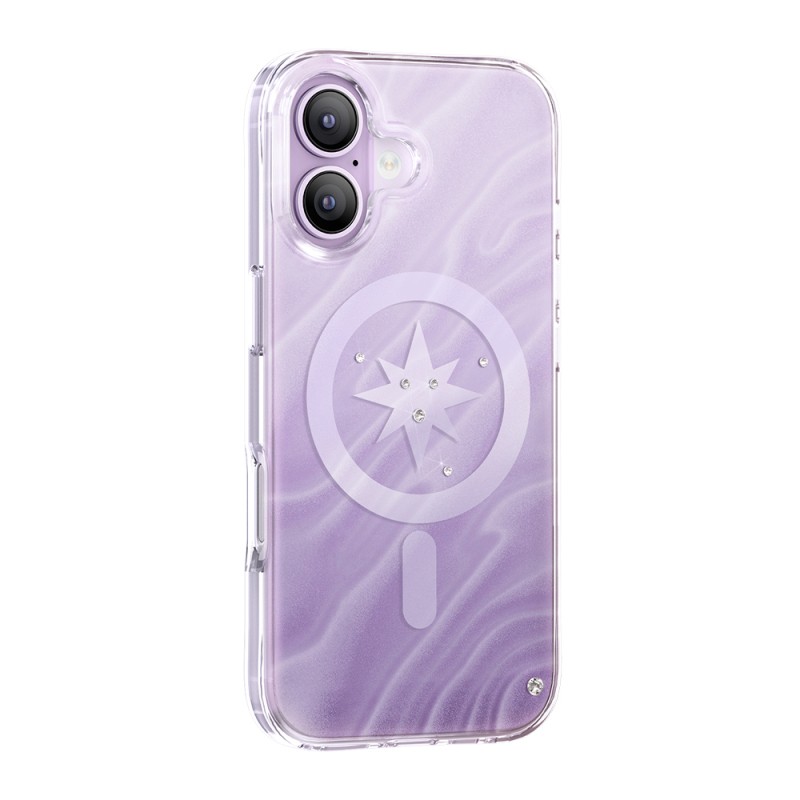 Apple iPhone 17 Case M-Safe Charging Feature Original Swarovski Crystal Embellished Zore Paris Rovix Hard PC Cover - 3