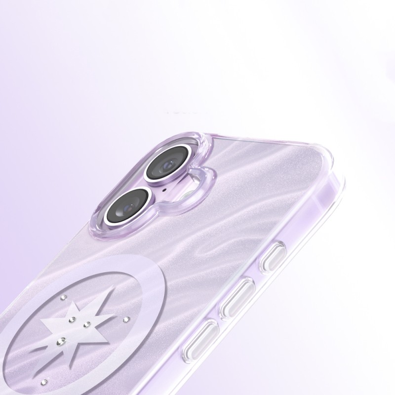 Apple iPhone 17 Case M-Safe Charging Feature Original Swarovski Crystal Embellished Zore Paris Rovix Hard PC Cover - 22