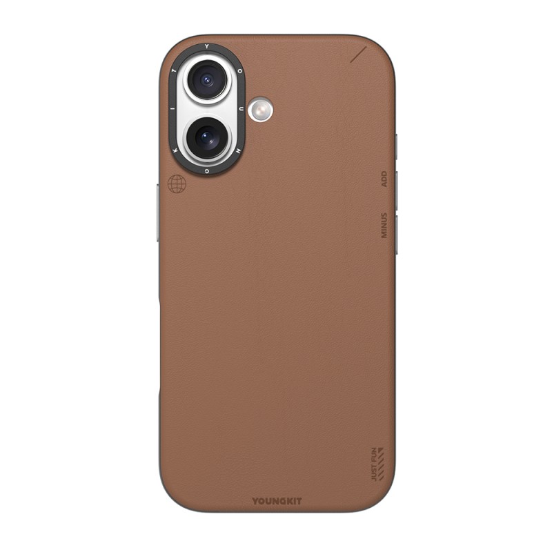 Apple iPhone 17 Case M-safe Charging Feature Simple Matte Leather Pattern Youngkit Tech Fashion Series Cover - 1