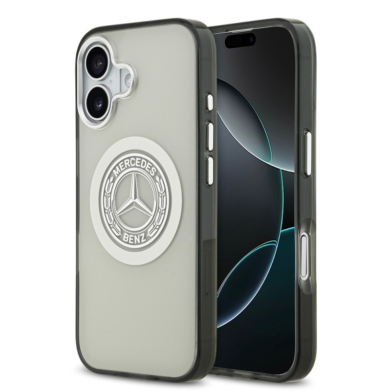 Apple iPhone 17 Case Mercedes Benz Original Licensed M-Safe Charging Feature Dual Layer PC Nostalgic Star Design Cover - 1