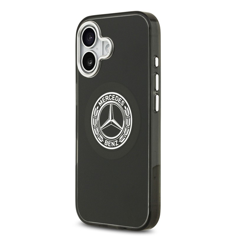 Apple iPhone 17 Case Mercedes Benz Original Licensed M-Safe Charging Feature Dual Layer PC Nostalgic Star Design Cover - 10