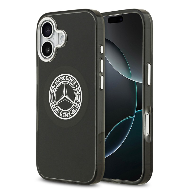 Apple iPhone 17 Case Mercedes Benz Original Licensed M-Safe Charging Feature Dual Layer PC Nostalgic Star Design Cover - 3