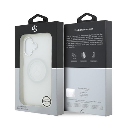 Apple iPhone 17 Case Mercedes Benz Original Licensed M-Safe Charging Feature Frosted PC Nostalgic Star Design Cover - 17