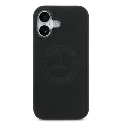 Apple iPhone 17 Case Mercedes Benz Original Licensed M-Safe Charging Feature Genuine Leather Nostalgic Star Design Cover - 5